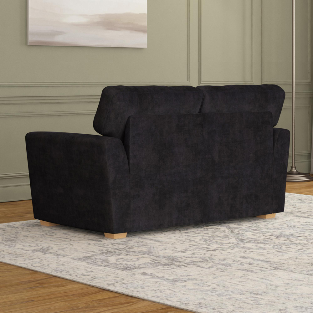Wendleberry 2 Seater Ebony Plush Velvet Fixed Back Sofa Image 6