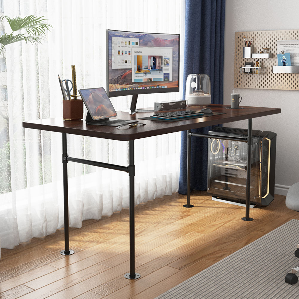 Living and Home 2 Pack Black Industrial H Shaped Anti Slip Iron Table Leg 50 x 71cm Image 2