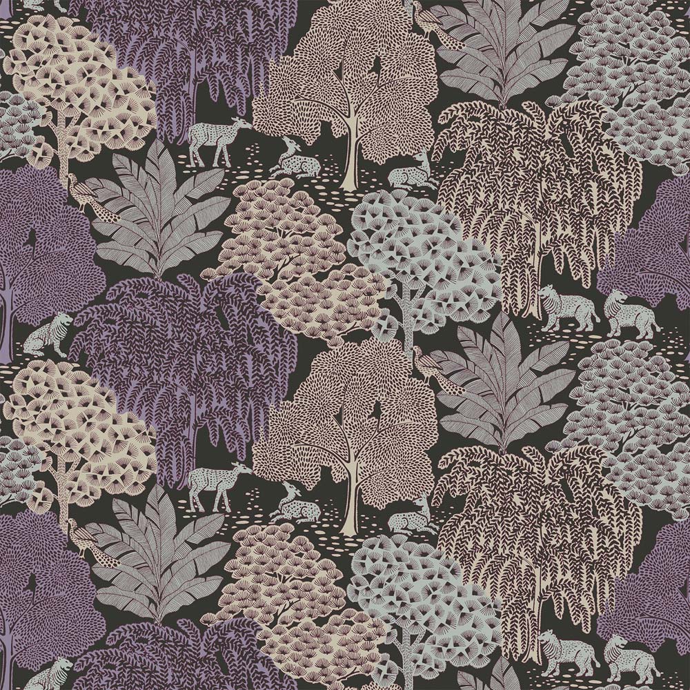 Laura Ashley Garwood Grove Violet Grey Wallpaper Image 1