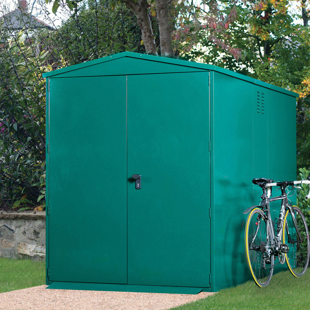 Asgard Centurion 5 x 9ft Double Door Grey High Security Bike Shed Image 8