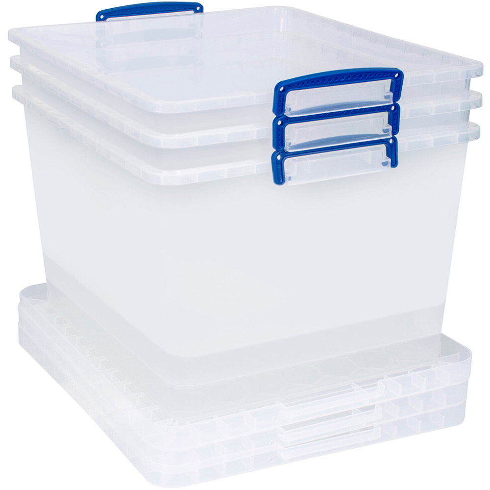 Pack of 3 Really Useful Storage Boxes Clear Image 5