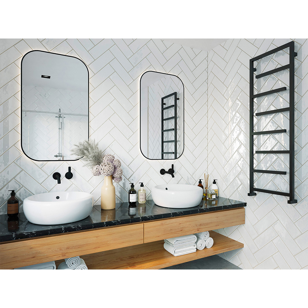 Top Ceramics White Gloss Metro Bumpy Ceramic Wall Tile Flat 300 x 100mm Image 2