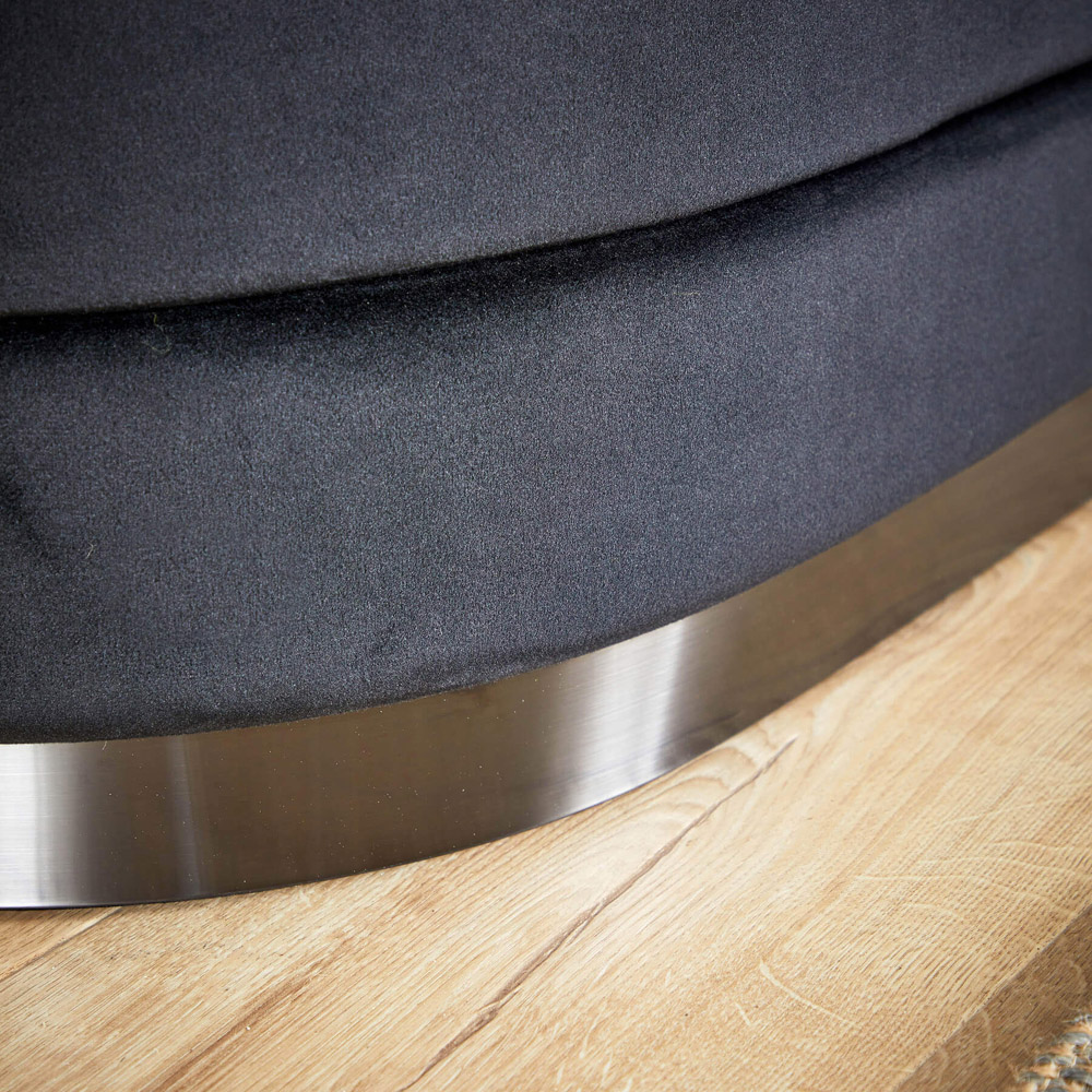 Home Source Cake Black Velvet Single Storage Ottoman Image 5