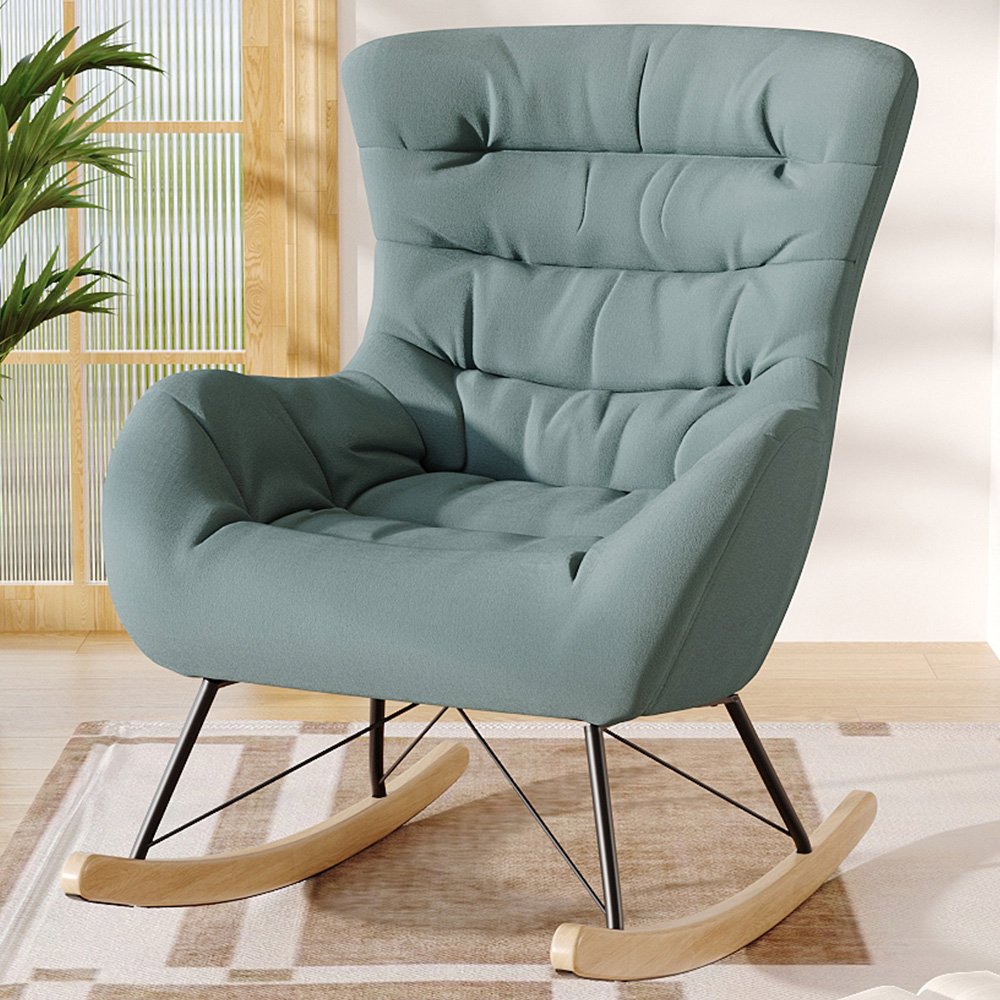 Living and Home Nordic Wooden Rocking Chair Image 1