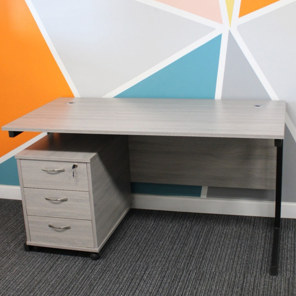 Kosy Koala Grey Wooden Office Desk with Drawer Unit and Chair Image 6
