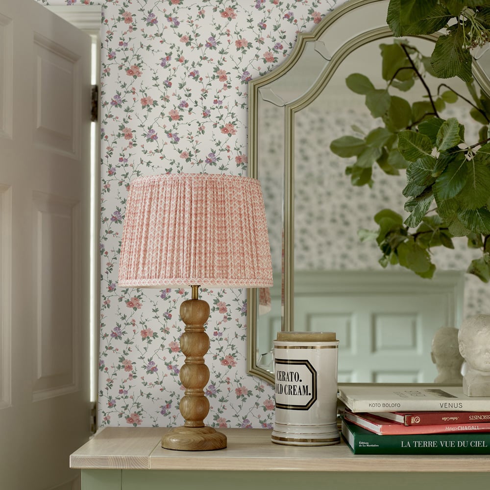 Laura Ashley Priory Coral Pink Wallpaper Image 3