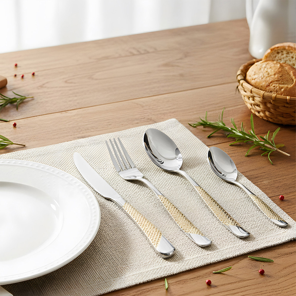 Living and Home 40 Piece Gold and Silver Stainless Steel Cutlery Set Image 7