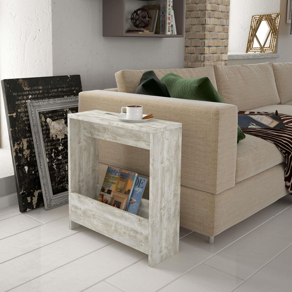 Decortie Simpi Single Shelf Ancient White Side Table Image 4