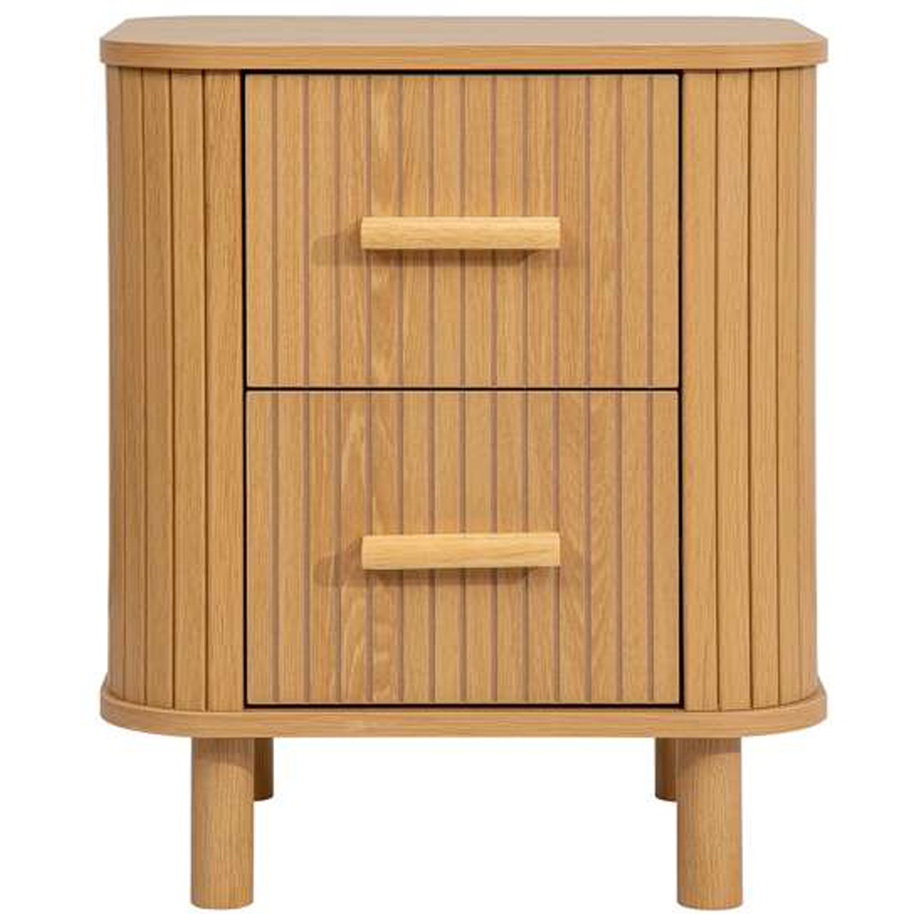 Birlea Axel 2 Drawer Fluted Bedside Table Image 3
