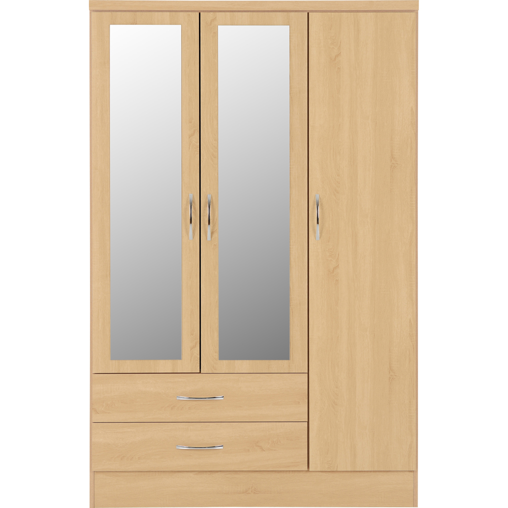 Seconique Nevada 3 Door 2 Drawer Sonoma Oak Effect Mirror Wardrobe Image 3