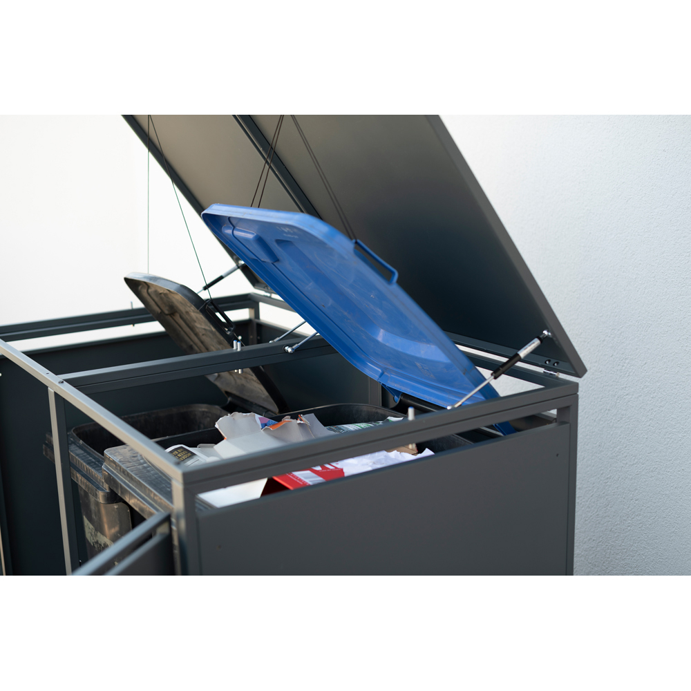 Trimetals 240L Anthracite Double Wheelie Bin Shed   Image 3