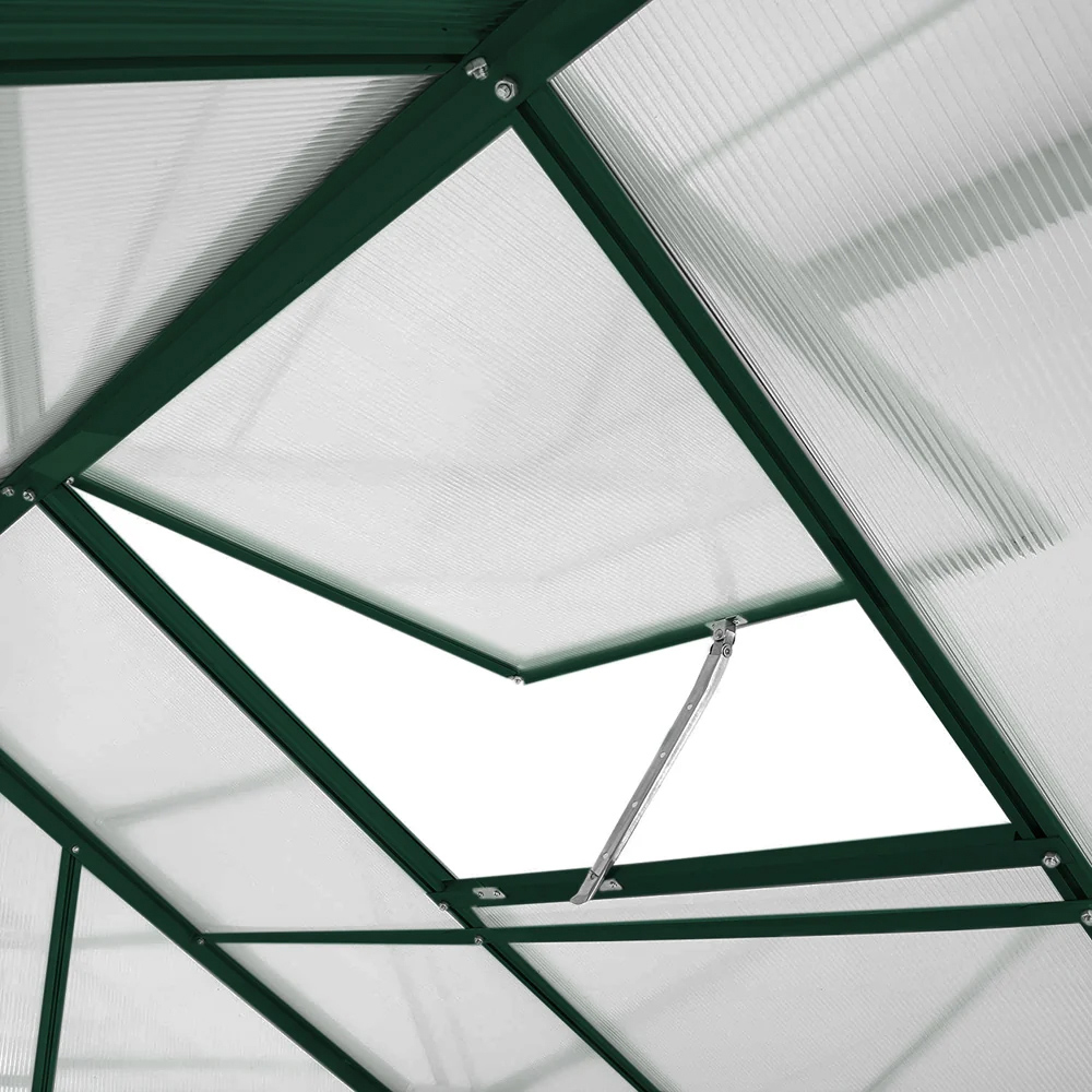 MonsterShop Green 6 x 10ft Polycarbonate Greenhouse with Base Image 5