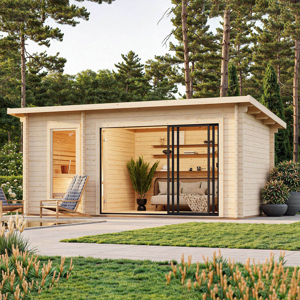 Palmako Sanna 16.4 x 8.8ft Pent Outdoor Sauna Image 2