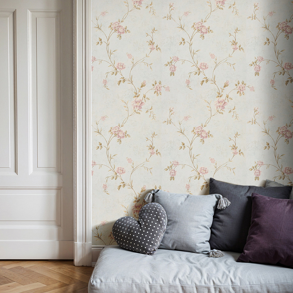 Living and Home Light Grey and Blue 3D Embossed Non-Pasted Wallpaper Roll 950 x 53cm Image 2