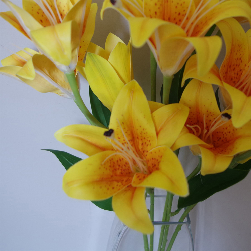 Leaf Yellow Lily Stem Artificial Flower 60cm 12 Pack Image 3