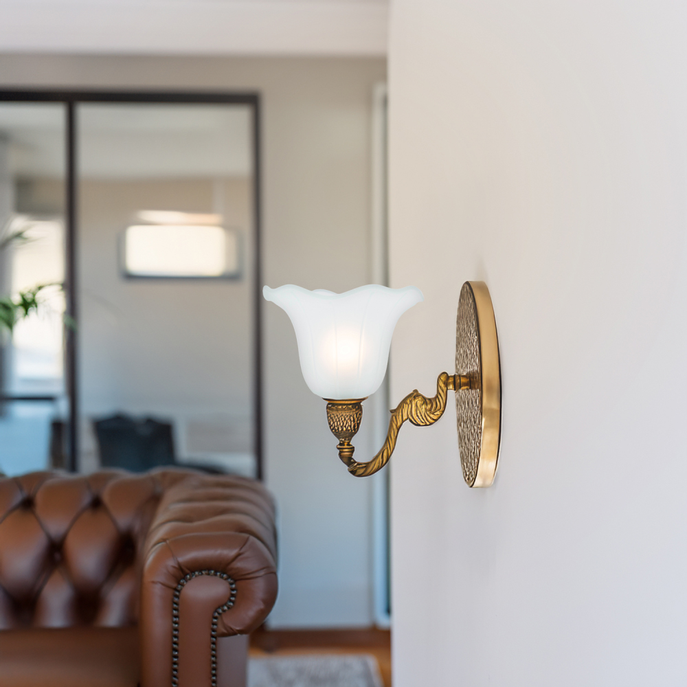 Happy Homewares Frosted White Lined Glass Shade 2 Pack Image 2