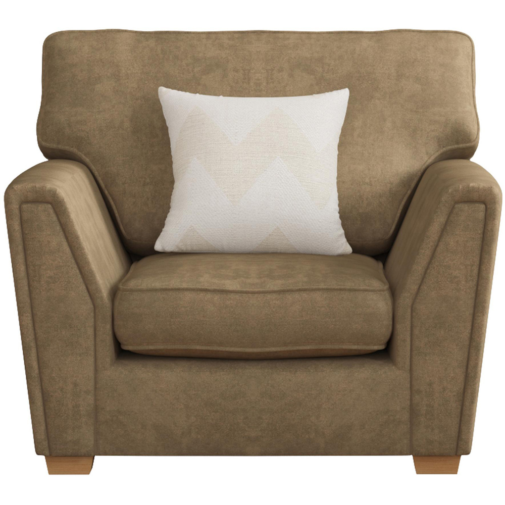 Wendleberry Mink Plush Velvet Fixed Back Armchair Image 2