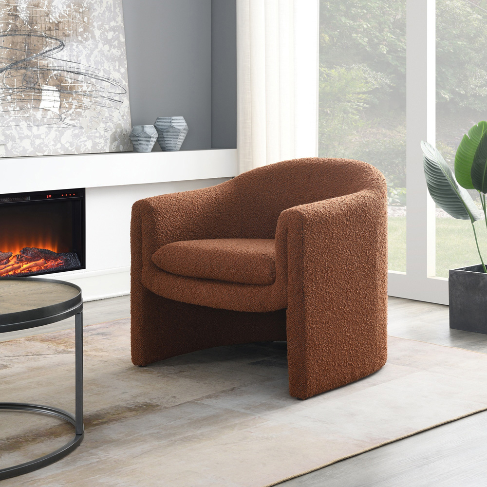 Chelsea Rust Boucle Accent Chair Image 3