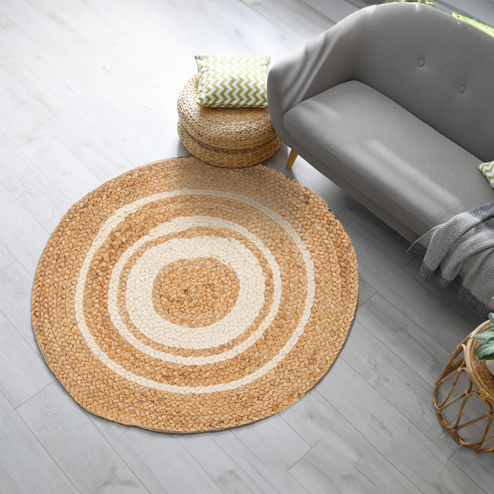 Esselle Home Altrincham Bleached Jute Circle Rug 90 x 90cm Image 8