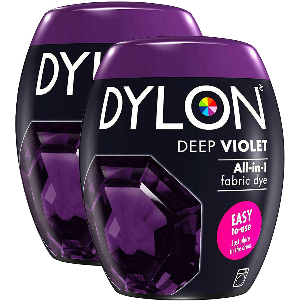 Dylon Deep Violet Washing Machine Fabric Dye Pod 350g 2 Pack Image 1