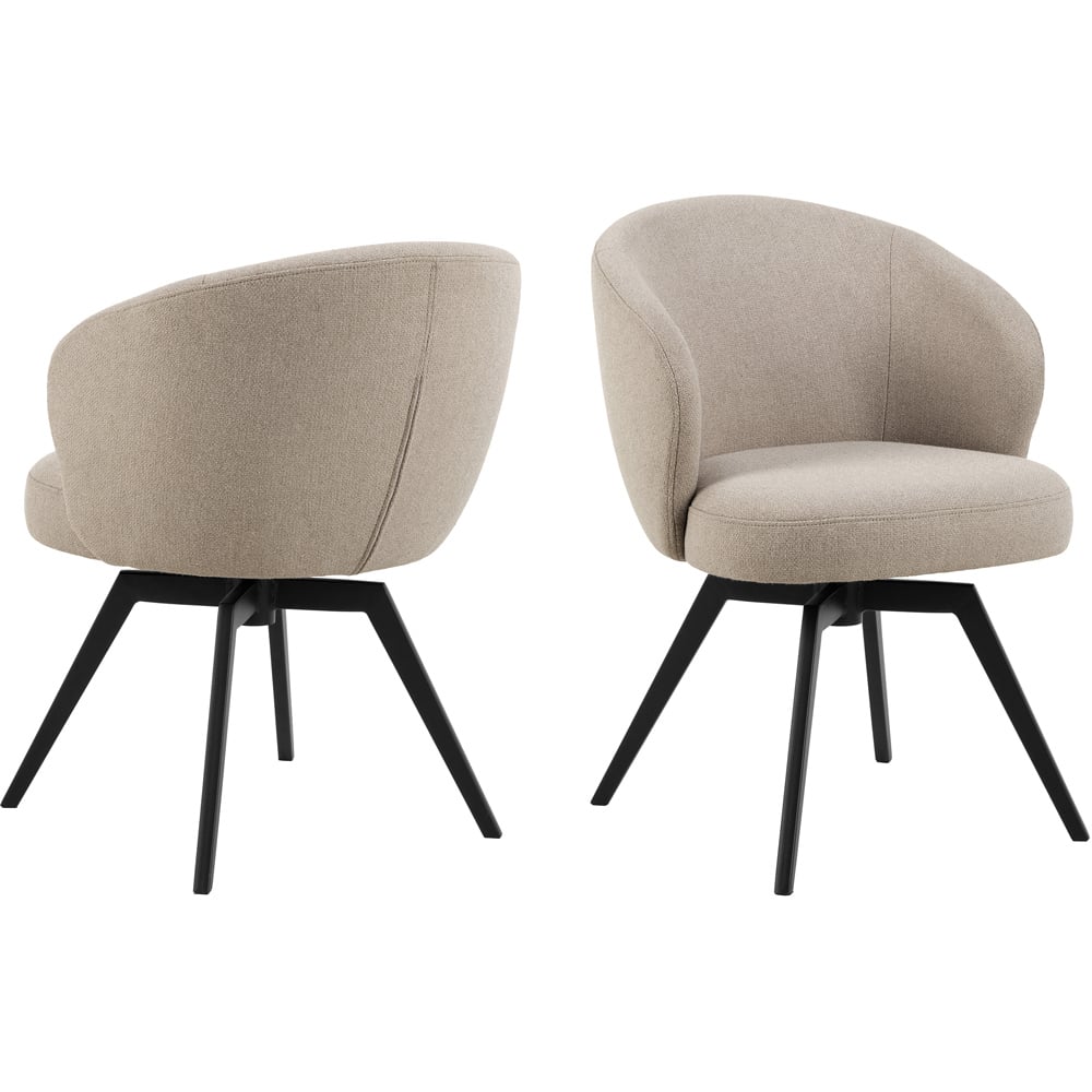 Florence Darlene Beige Swivel Dining Chair Image 2
