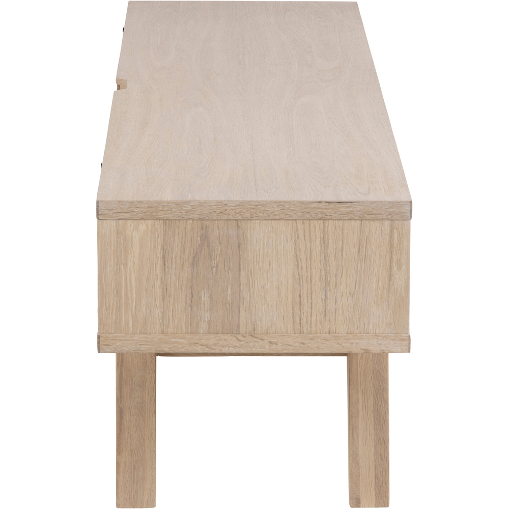 Florence A Line 2 Drawer Single Shelf White Oak TV Unit Image 4
