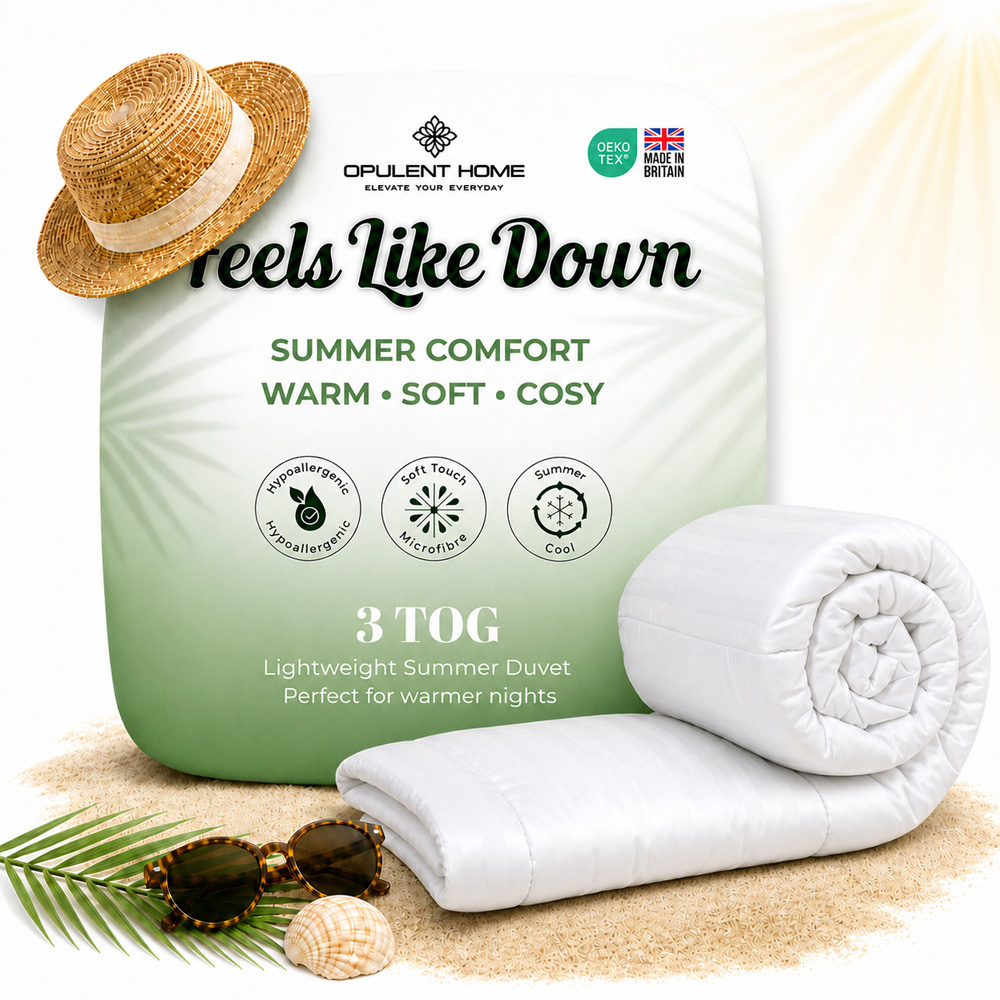 Opulent Home Single White Summer Hollowfibre Duvet 3 Tog Image 8