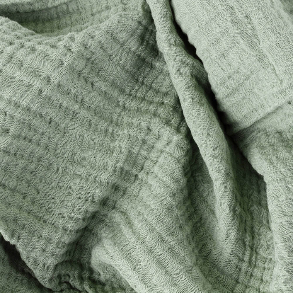 Yard Lark Eucalyptus Green Muslin Cotton Throw 130 x 180cm Image 5