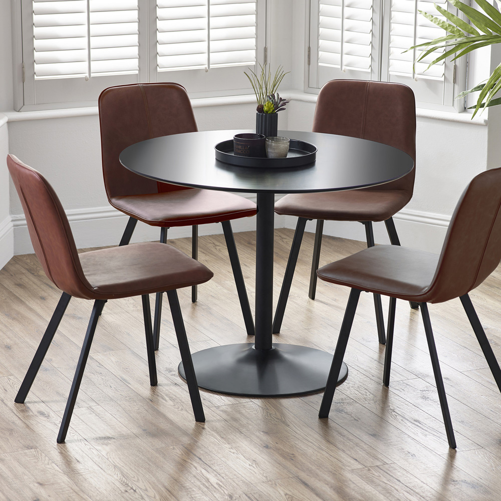 Julian Bowen Goya Set of 2 Antique Brown Dining Chair Image 5