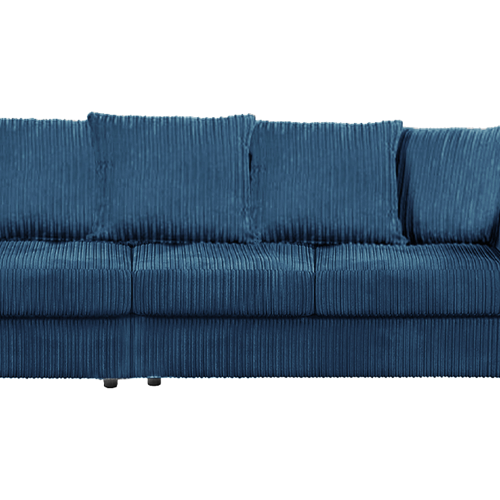 Luxor 4 Seater Marine Blue Jumbo Cord Scatter Back Sofa Image 4