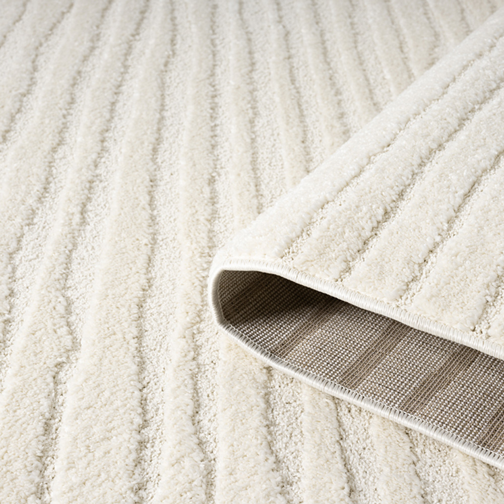 Desire Rugs Aya Cream Embossed Lines Rug 60 x 220cm Image 4