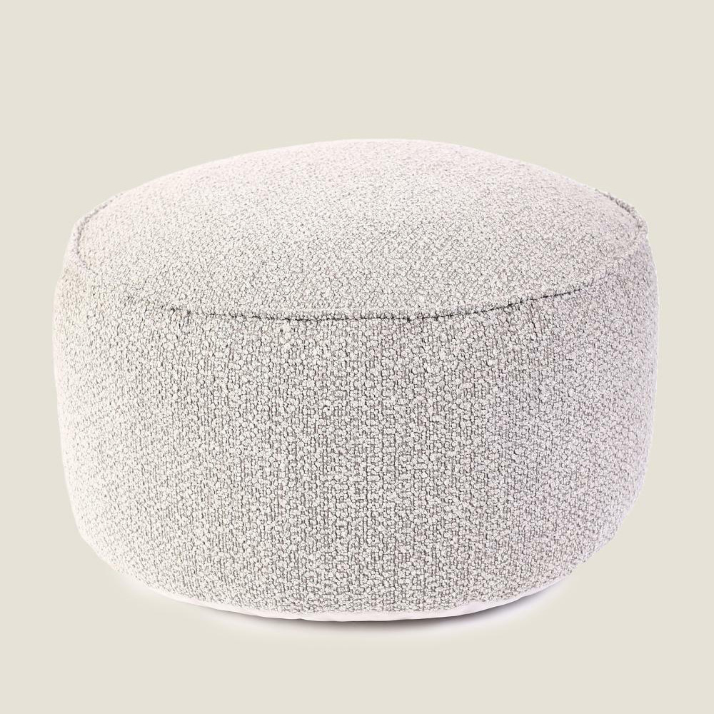 Kaikoo Cream Boucle Round Drum Bean Bag Image 3