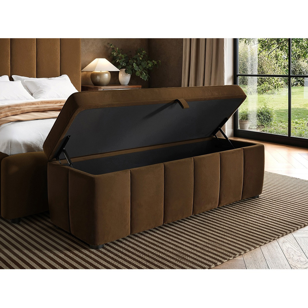 SOLACE+CO Emilie Brown Velvet Blanket Box Image 5