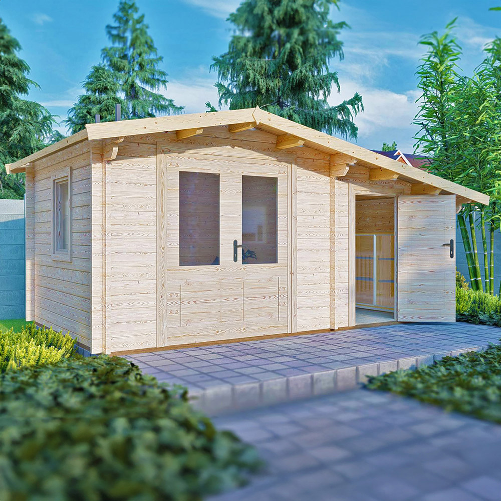 Shire Deko 16 x 10ft Single and Double Door Log Cabin Image 3