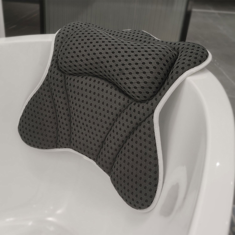 Memory Foam Bath Pillow - Black Image 2