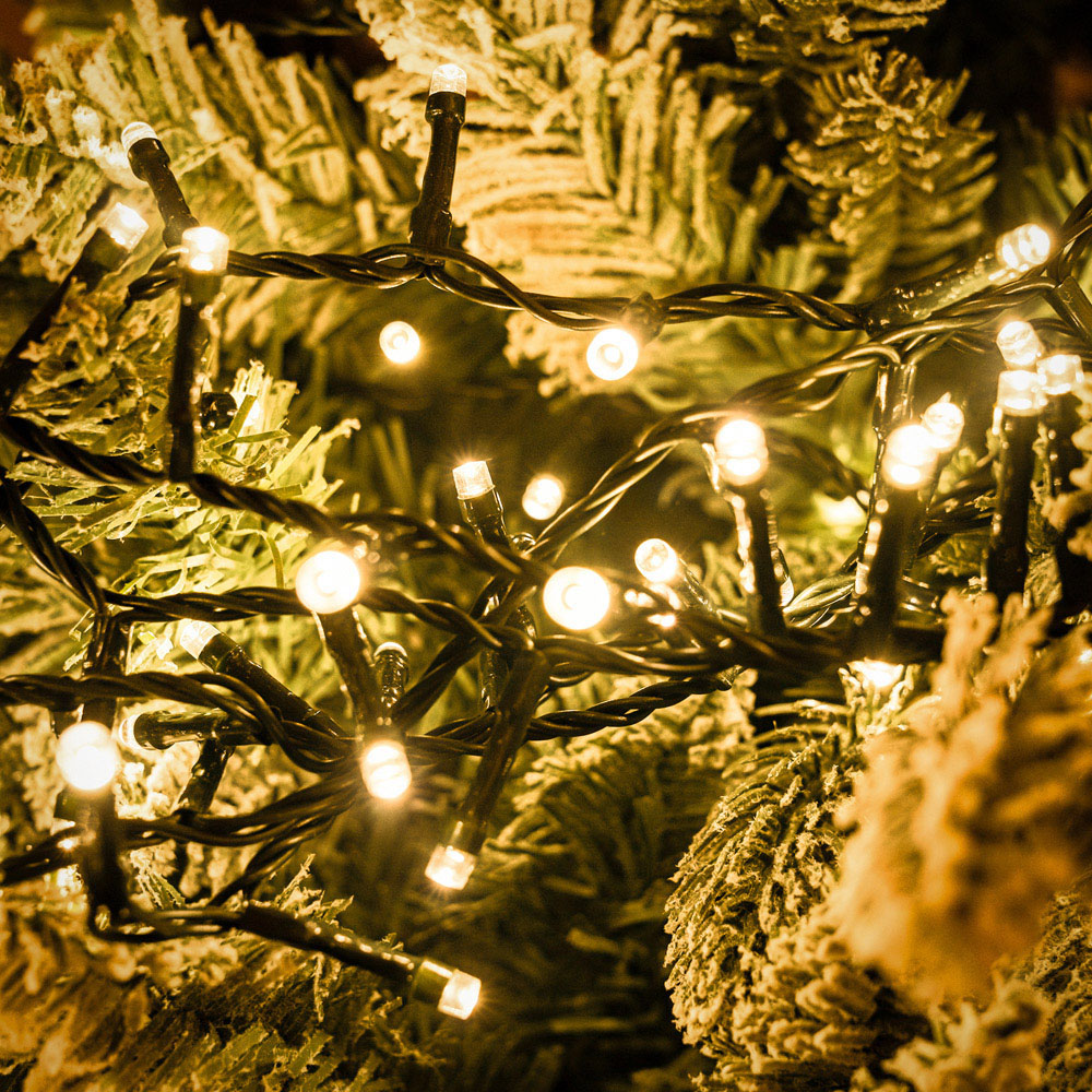 The Christmas Centre 500 Warm White LED Multifunction Green Cable Compact String Light 12.5m Image 4
