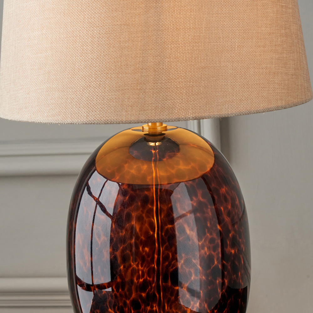 Pacific Lifestyle Lucien Tortoiseshell Glass Tall Table Lamp Image 3