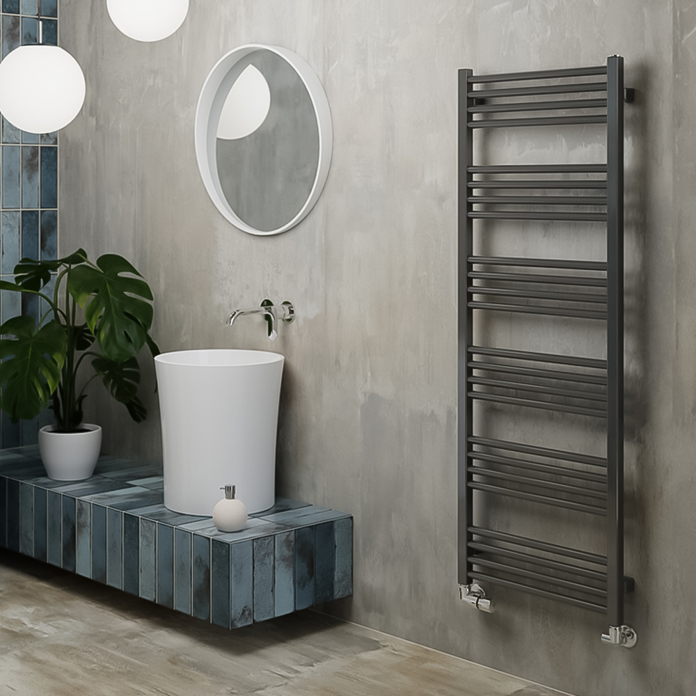 Terma Fiona 2002BTU Sparkling Grey Heated Towel Rail 1380 x 500mm Image 7