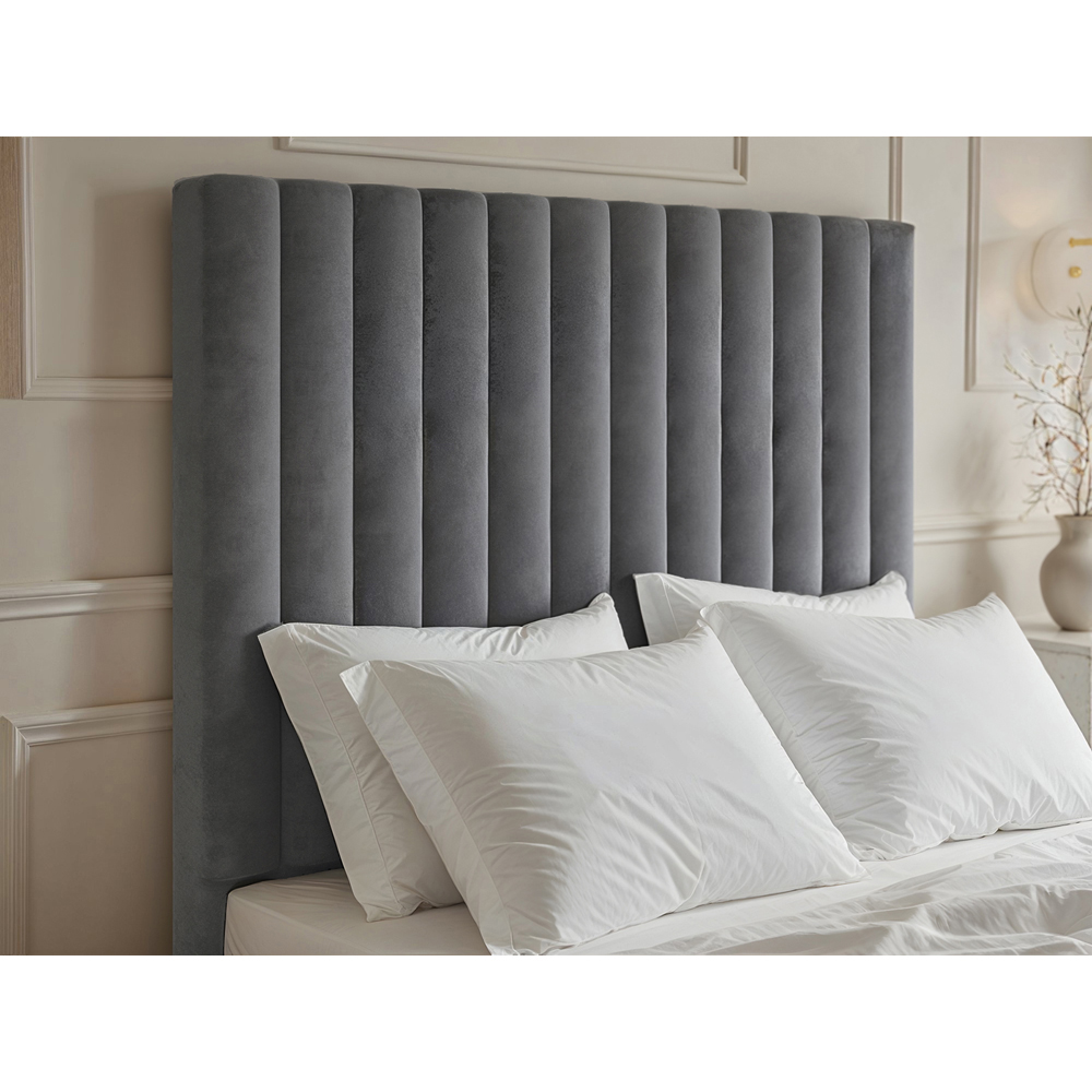 Flair Everley Double Grey Fabric Ottoman Bed Image 4