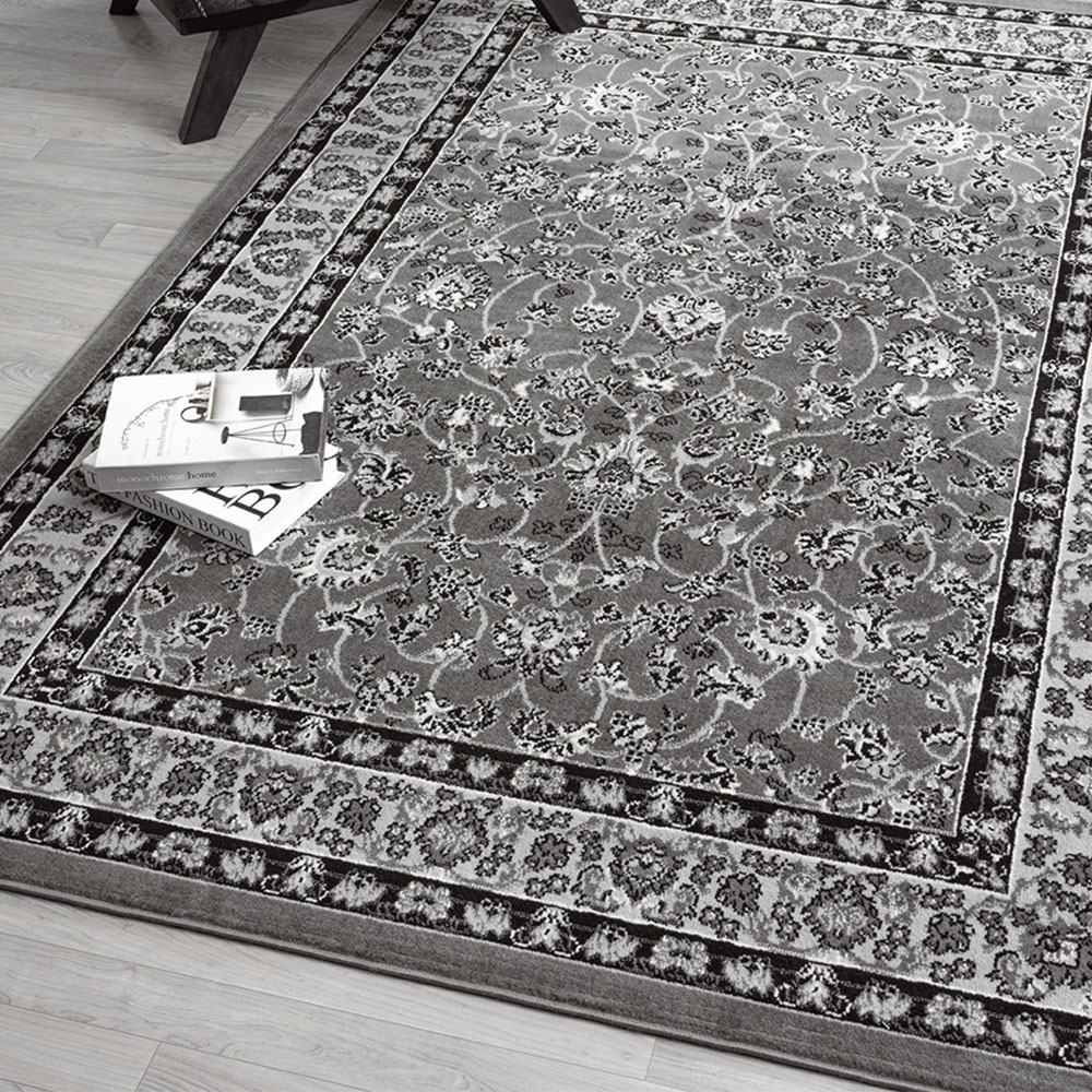 Desire Rugs Obsidian Grey Classical Traditional Rug 60 x 220cm Image 5