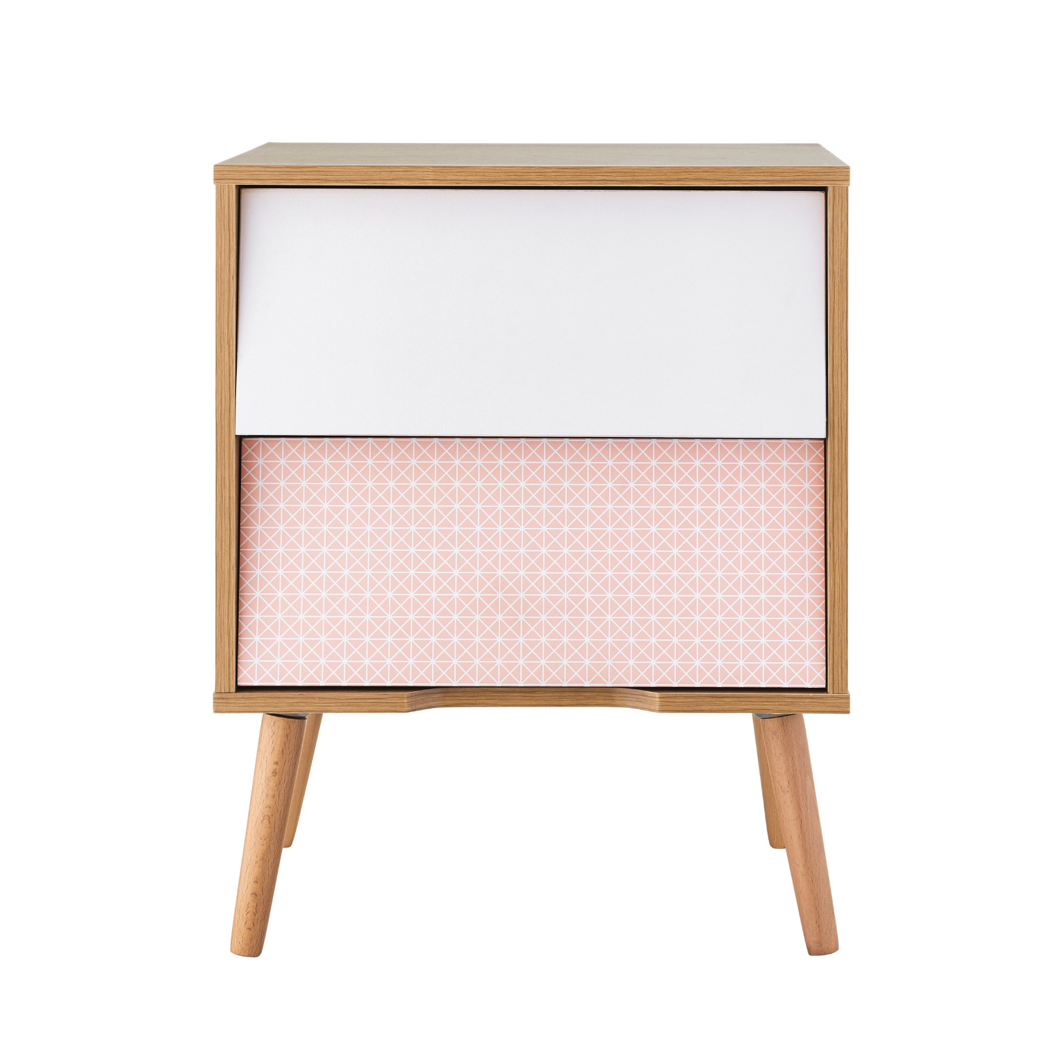 Erin Two Drawer Bedside Table - Blush Image 3