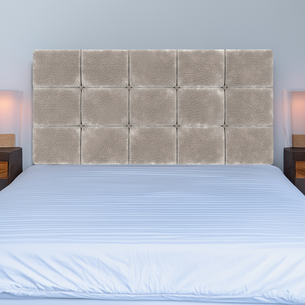 Bedmaster Pearl King Size Silver Chenille Squared Headboard Image 1