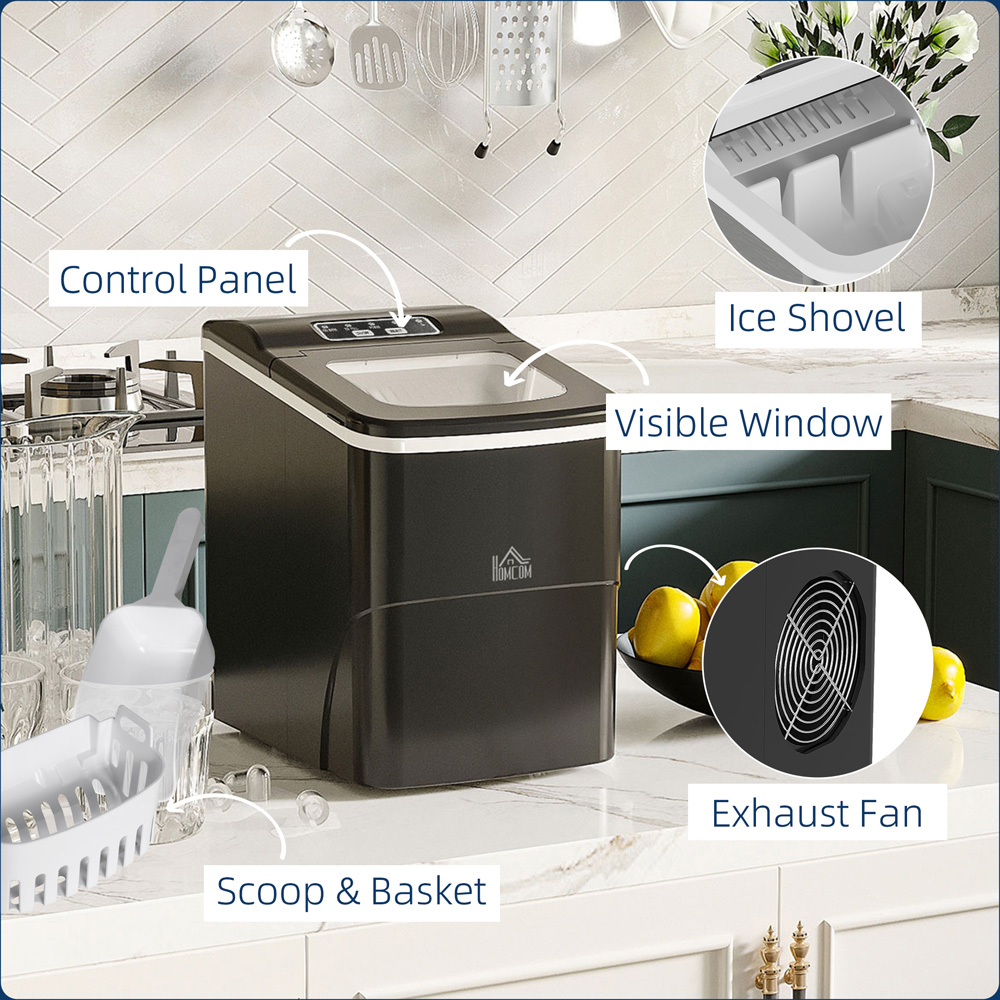 HOMCOM 800-063V70 Black Ice Maker Machine Image 5