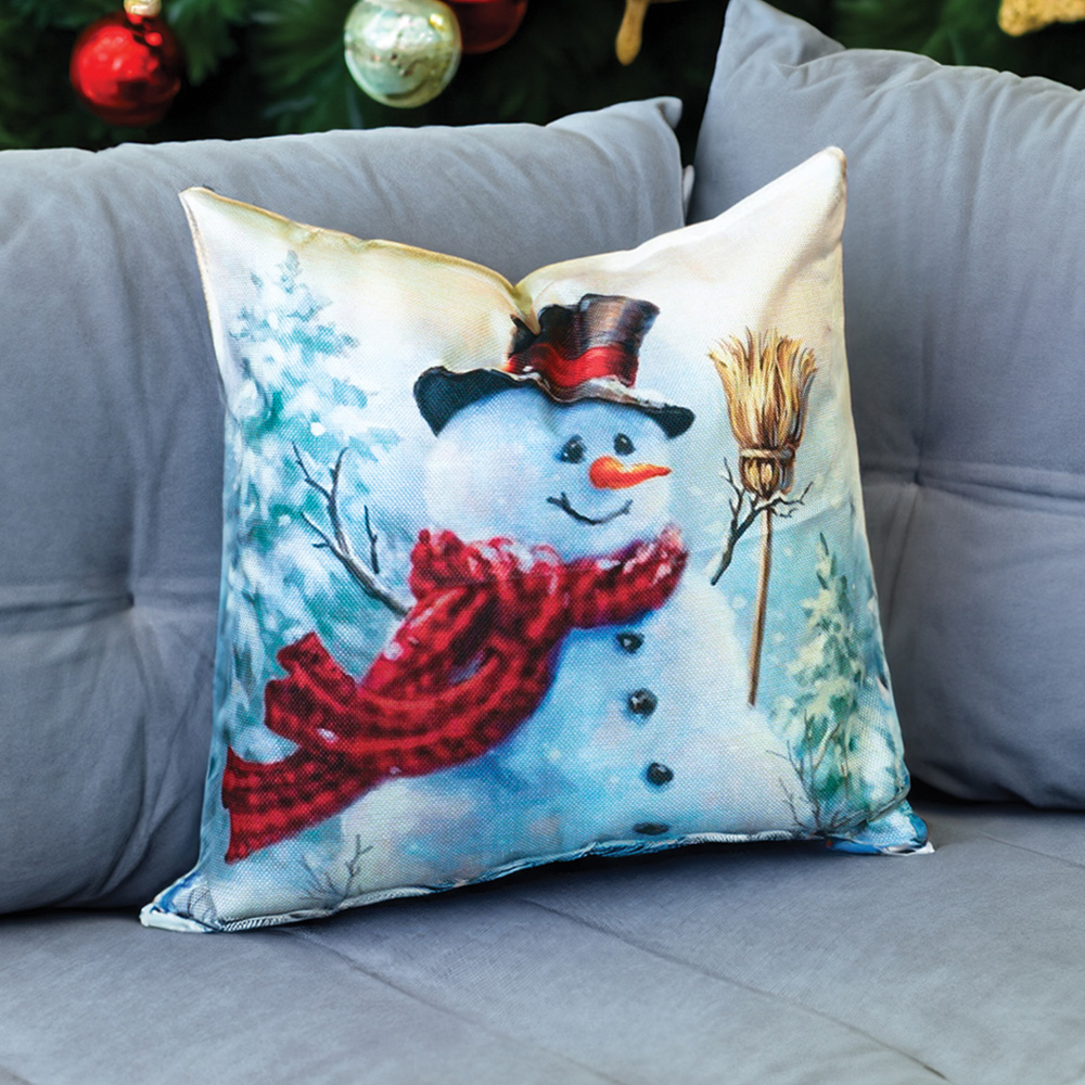 Xmas Haus Festive Snowman Christmas Cushion 45 x 45cm Image 2