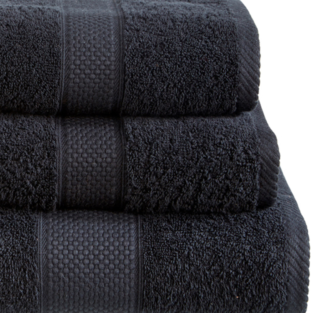 Imperial Ringspun Combed Cotton Black Turkish Face Towel 2 Pack Image 2