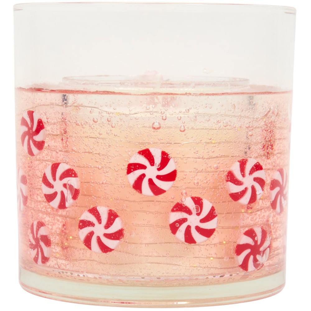 XL Candy Cane Glass LED Light Up Candle Image 2
