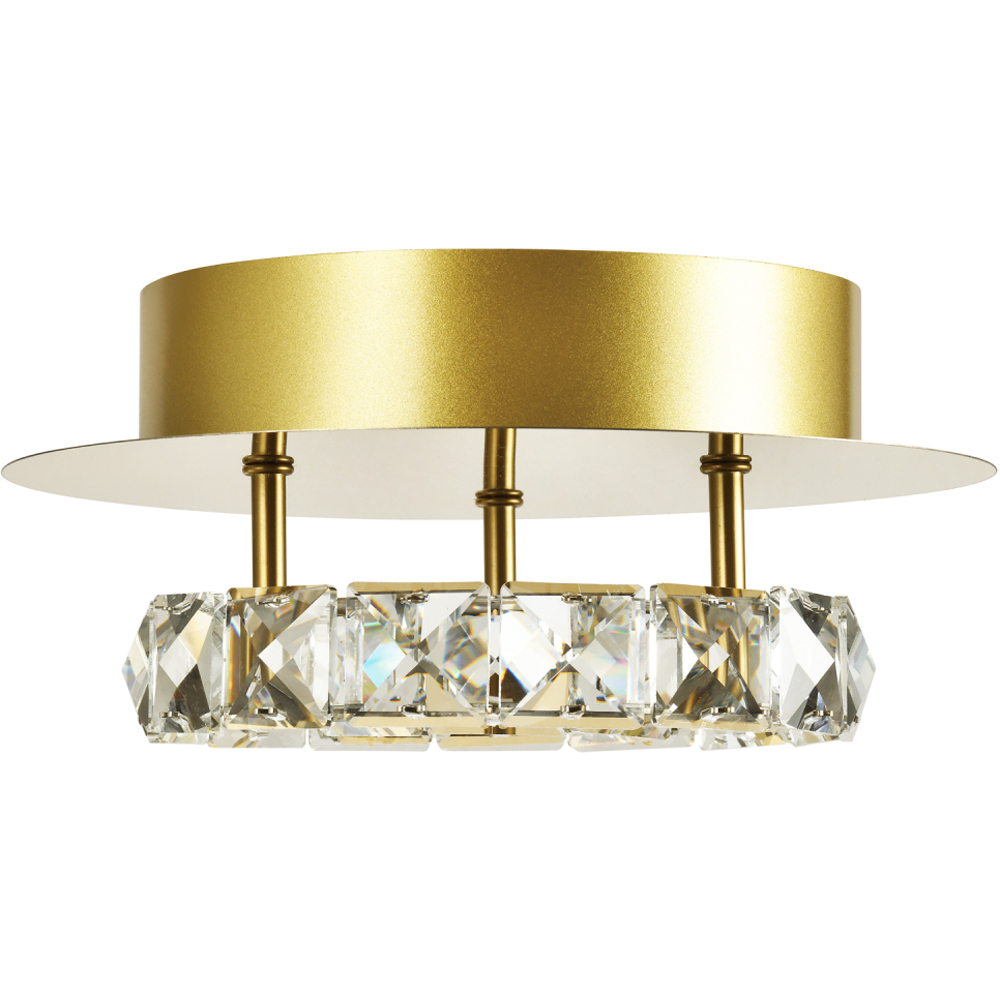 Happy Homewares Gold Plated Metal LED Ceiling Light with Crystal Glass Bead Image 4