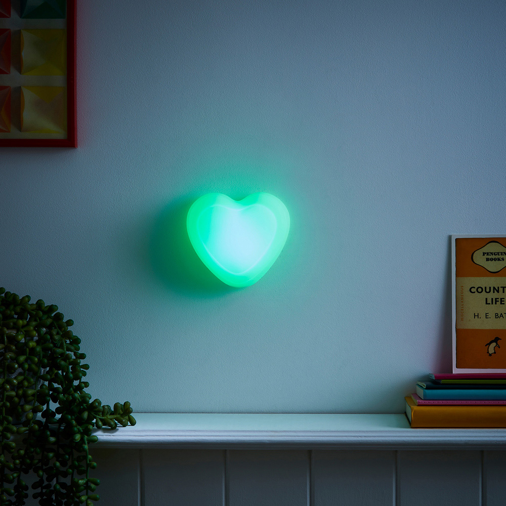 Glow Colour Changing Henry Heart LED Silicone Night Wall Light Image 6