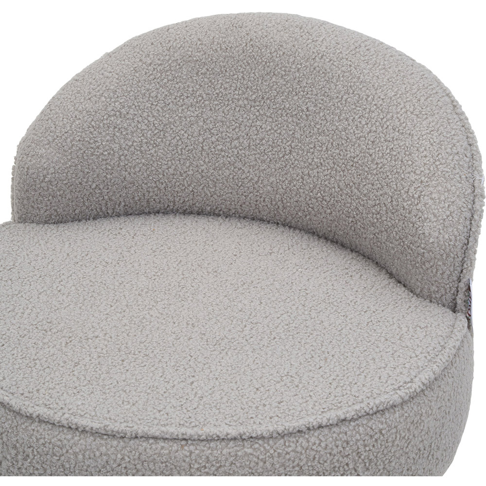 Living and Home Grey Teddy Fleece Low Backrest Vanity Stool Image 5
