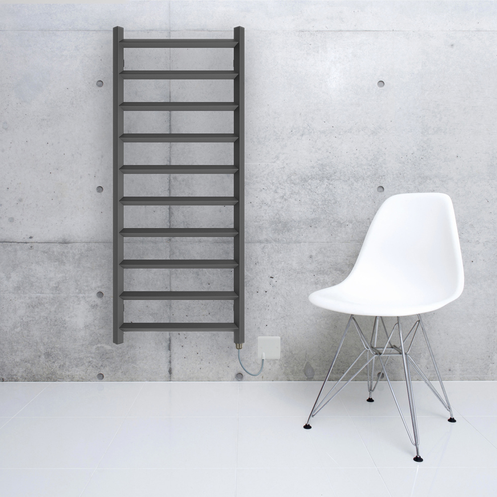 Terma Crystal Modern Grey Electric Towel Rail 1200 x 500mm Image 5